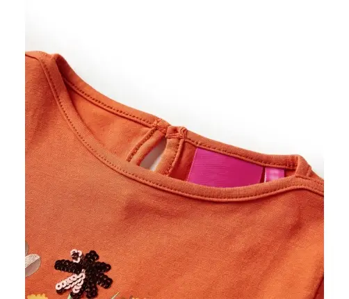 Vaikiški Marškinėliai Ilgomis Rankovėmis, Oranžiniai, 128 Dydžio