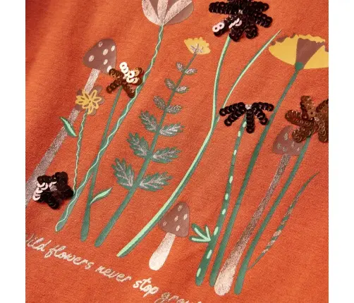 Vaikiški Marškinėliai Ilgomis Rankovėmis, Oranžiniai, 128 Dydžio