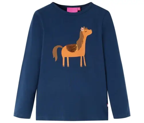 Vaikiški Marškinėliai Ilgomis Rankovėmis, Tamsiai Mėlyni, 128 Dydžio