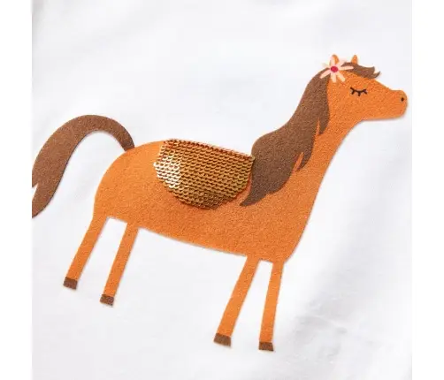 Vaikiški Marškinėliai Ilgomis Rankovėmis, Ekru Spalvos, 104 Dydžio