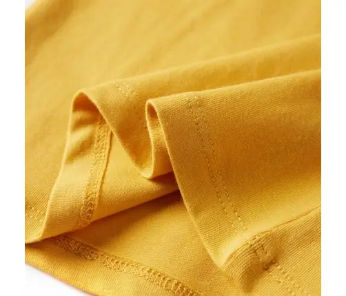 Vaikiški Marškinėliai Ilgomis Rankovėmis, Geltonai Rudi, 140 Dydžio