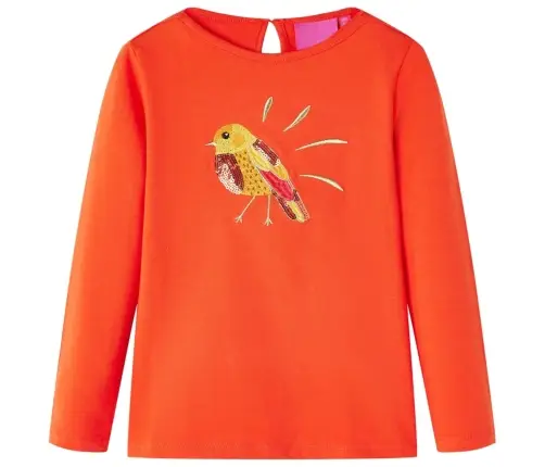 Vaikiški Marškinėliai Ilgomis Rankovėmis, Oranžiniai, 92 Dydžio