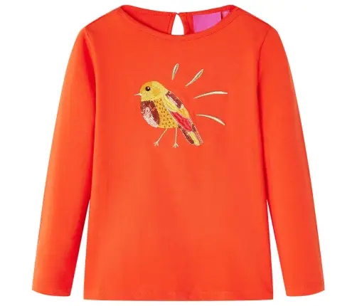 Pikkade Varrukatega Lastesärk, Tumeoranž, 140