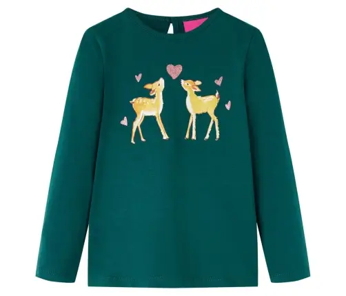 Bērnu Krekls Ar Garām Piedurknēm, Tumši Zaļš, 92