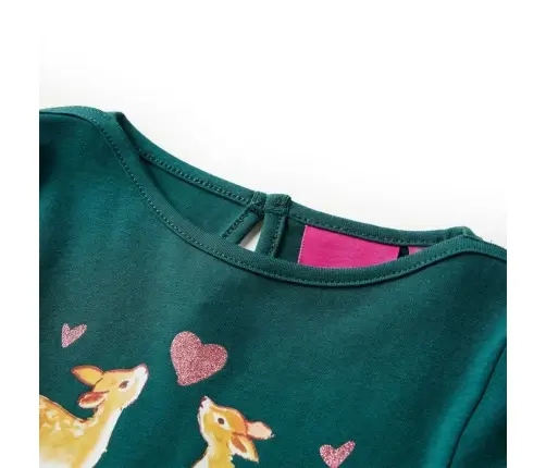 Bērnu Krekls Ar Garām Piedurknēm, Tumši Zaļš, 92