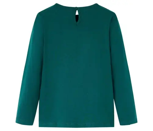 Vaikiški Marškinėliai Ilgomis Rankovėmis, Tamsiai Žali, 140 Dydžio