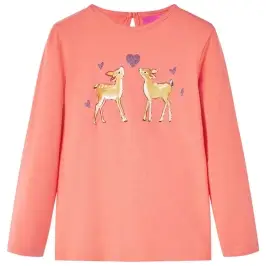 Bērnu Krekls Ar Garām Piedurknēm, Koraļļu Krāsā, 128