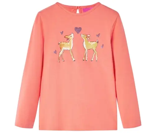 Vaikiški Marškinėliai Ilgomis Rankovėmis, Koralų, 128 Dydžio