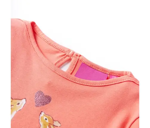 Vaikiški Marškinėliai Ilgomis Rankovėmis, Koralų, 128 Dydžio