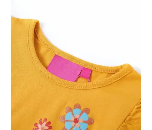 Bērnu Krekls Ar Garām Piedurknēm, Tumši Dzeltenbrūns, 104