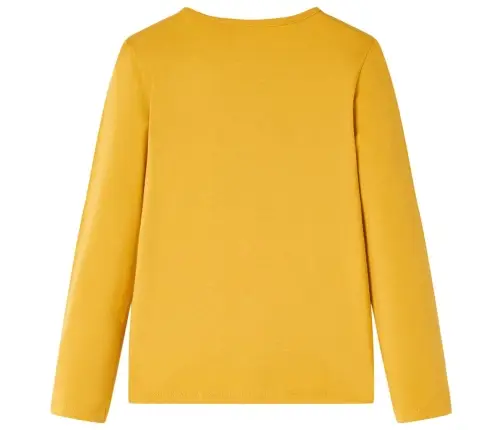 Vaikiški Marškinėliai Ilgomis Rankovėmis, Geltonai Rudi, 116 Dydžio