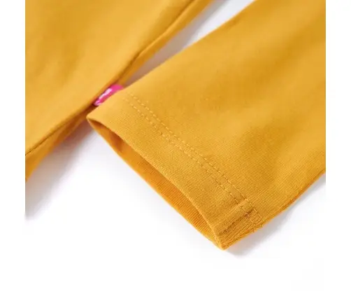 Vaikiški Marškinėliai Ilgomis Rankovėmis, Geltonai Rudi, 116 Dydžio