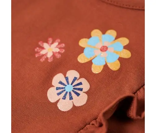 Bērnu Krekls Ar Garām Piedurknēm, Oranži Brūns, 104