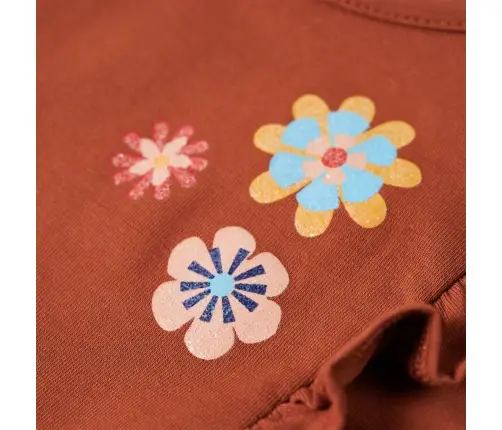 Bērnu Krekls Ar Garām Piedurknēm, Oranži Brūns, 116