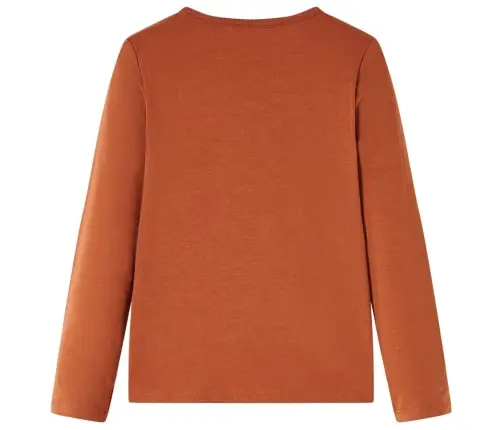 Bērnu Krekls Ar Garām Piedurknēm, Oranži Brūns, 128