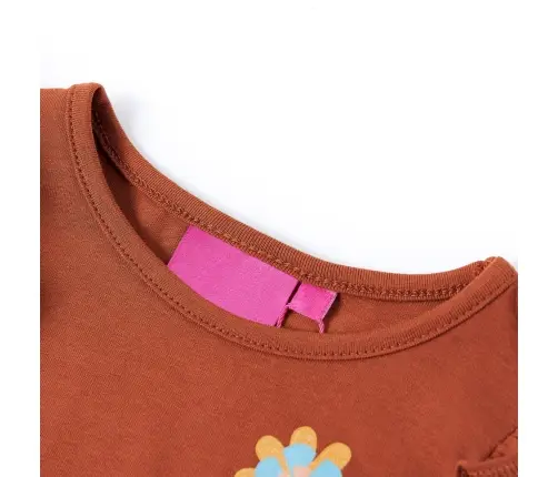 Bērnu Krekls Ar Garām Piedurknēm, Oranži Brūns, 128