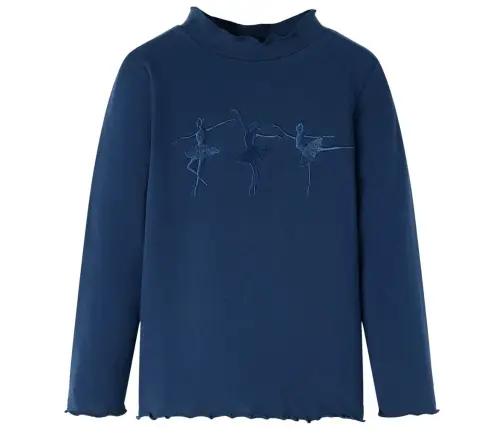 Bērnu Krekls Ar Garām Piedurknēm, Tumši Zils, 128