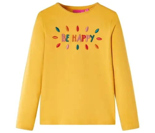 Bērnu Krekls Ar Garām Piedurknēm, Dzeltenbrūns, 92