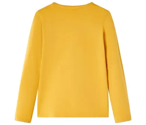 Vaikiški Marškinėliai Ilgomis Rankovėmis, Geltonai Rudi, 128 Dydžio