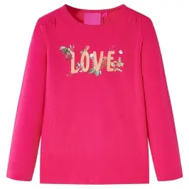 Bērnu Krekls Ar Garām Piedurknēm, Koši Rozā, 92