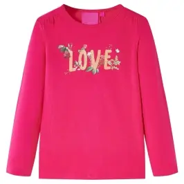 Bērnu Krekls Ar Garām Piedurknēm, Koši Rozā, 116