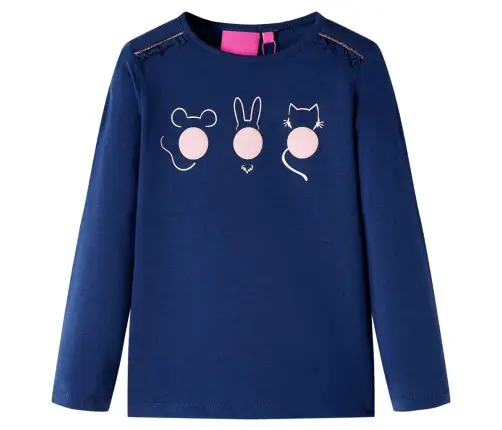 Bērnu Krekls Ar Garām Piedurknēm, Tumši Zils, 128