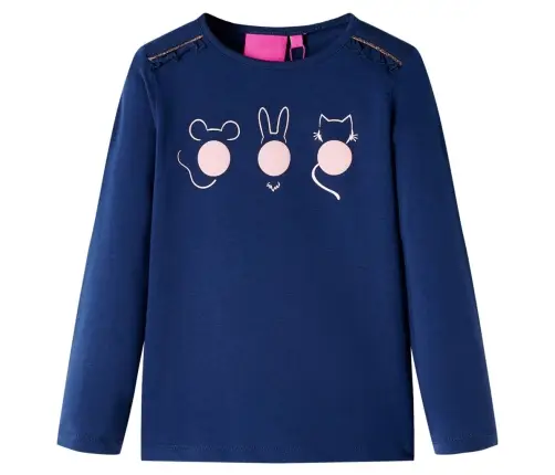 Vaikiški Marškinėliai Ilgomis Rankovėmis, Tamsiai Mėlyni, 140 Dydžio