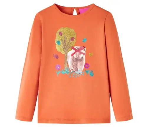 Bērnu Krekls Ar Garām Piedurknēm, Koši Oranžs, 128