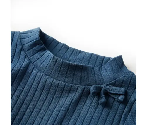 Vaikiški Marškinėliai Ilgomis Rankovėmis, Tamsiai Mėlyni, Juostų Rašto