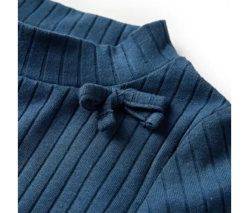 Vaikiški Marškinėliai Ilgomis Rankovėmis, Tamsiai Mėlyni, Juostų Rašto