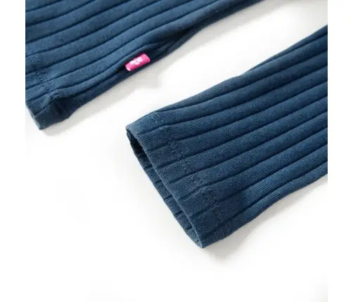 Vaikiški Marškinėliai Ilgomis Rankovėmis, Tamsiai Mėlyni, Juostų Rašto