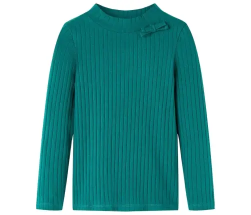 Vaikiški Marškinėliai Ilgomis Rankovėmis, Tamsiai Žali, Juostų Rašto