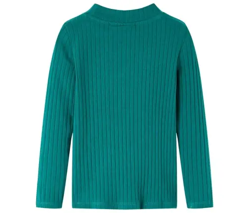 Vaikiški Marškinėliai Ilgomis Rankovėmis, Tamsiai Žali, Juostų Rašto