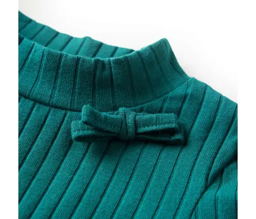 Vaikiški Marškinėliai Ilgomis Rankovėmis, Tamsiai Žali, Juostų Rašto