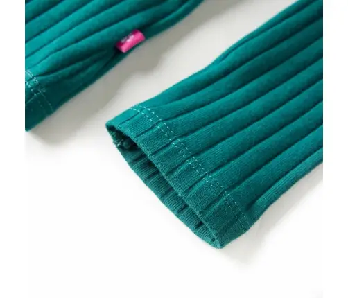 Vaikiški Marškinėliai Ilgomis Rankovėmis, Tamsiai Žali, Juostų Rašto