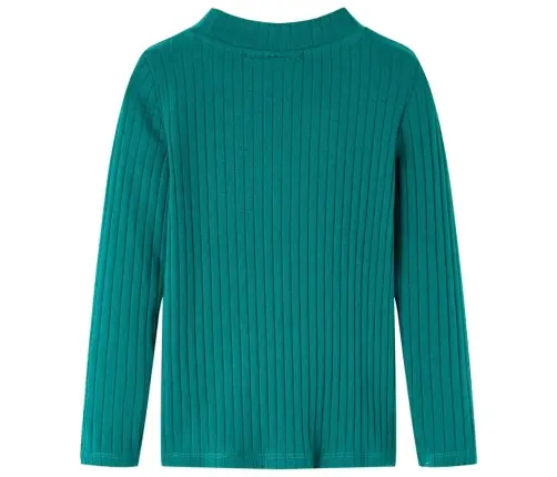 Vaikiški Marškinėliai Ilgomis Rankovėmis, Tamsiai Žali, Juostų Rašto