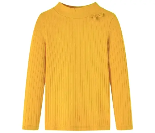 Vaikiški Marškinėliai Ilgomis Rankovėmis, Geltonai Rudi, Juostų Rašto