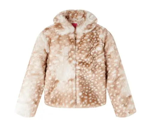 Vaikiškas Paltas, Smėlio Spalvos, Dirbtinis Kailis, 116 Dydžio