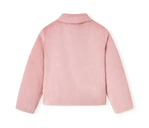 Vaikiškas Paltas, Rožinės Spalvos, Dirbtinis Kailis, 128 Dydžio