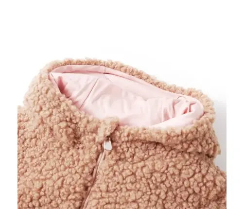 Bērnu Jaka Ar Kapuci, Mākslīgā Kažokāda, Gaiši Brūna, 104