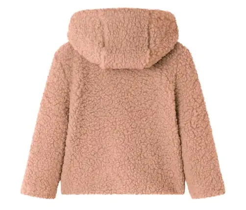 Laste Kapuutsiga Jakk, Kunstkarusnahk, Hele Konjakipruun, 116