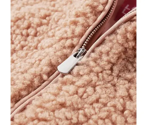 Laste Kapuutsiga Jakk, Kunstkarusnahk, Hele Konjakipruun, 116