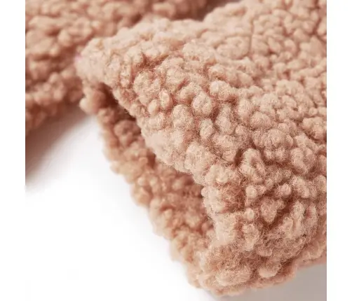 Laste Kapuutsiga Jakk, Kunstkarusnahk, Hele Konjakipruun, 116