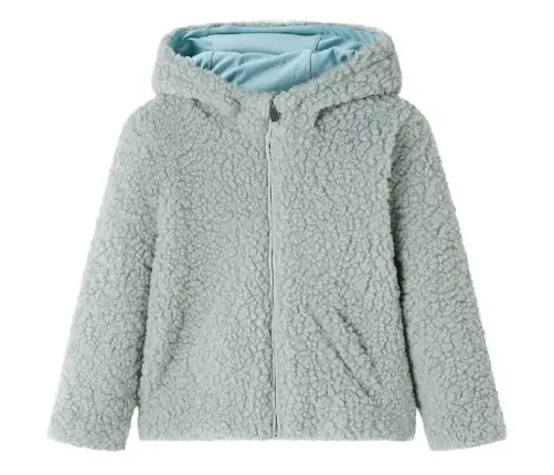 Vaikiška Striukė Su Gobtuvu, Mėtinė, Dirbtinis Kailis, 116 Dydžio