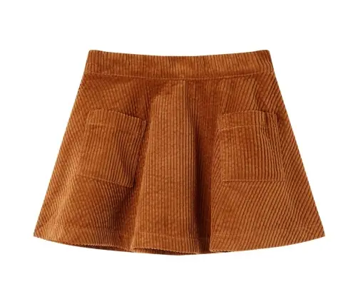 Bērnu Svārki Ar Kabatām, Konjaka Krāsā, Velvets, 104