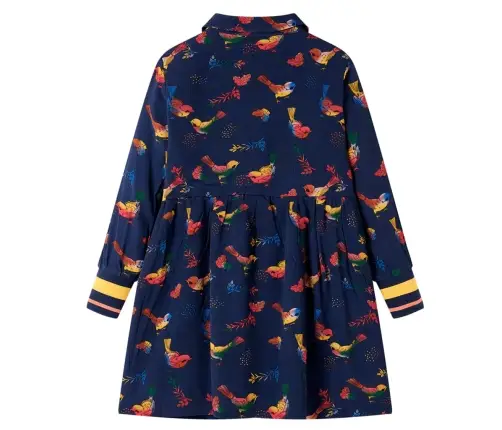 Vaikiška Suknelė Ilgomis Rankovėmis, Tamsiai Mėlynos Spalvos 92 Dydžio