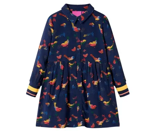 Bērnu Kleita Ar Garām Piedurknēm, Tumši Zila, 116