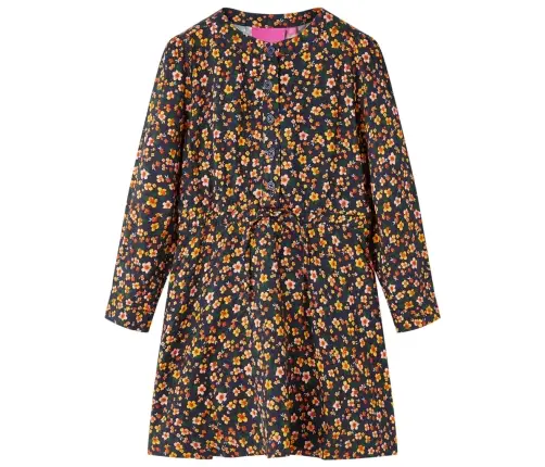 Pikkade Varrukatega Laste Kleit, Tumesinine, 128