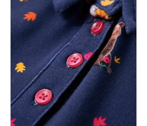 Bērnu Kleita Ar Garām Piedurknēm Un Savelkamu Aukliņu, Tumši Zila, 140