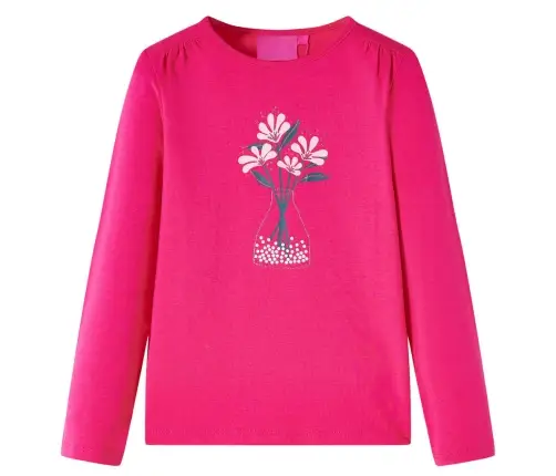 Vaikiški Marškinėliai Ilgomis Rankovėmis, Ryškiai Rožiniai, 104 Dydžio